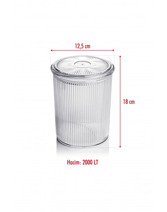 9lu Barok Yuvarlak Büyük Kavanoz Seti & Saklama Kabı & Erzak Kabı (9*2000 ML)