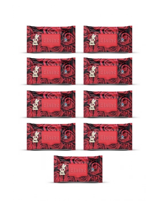9 Paket Red Rose Islak Havlu Mendil 90 Adet Kapaklı Gül Kokulu