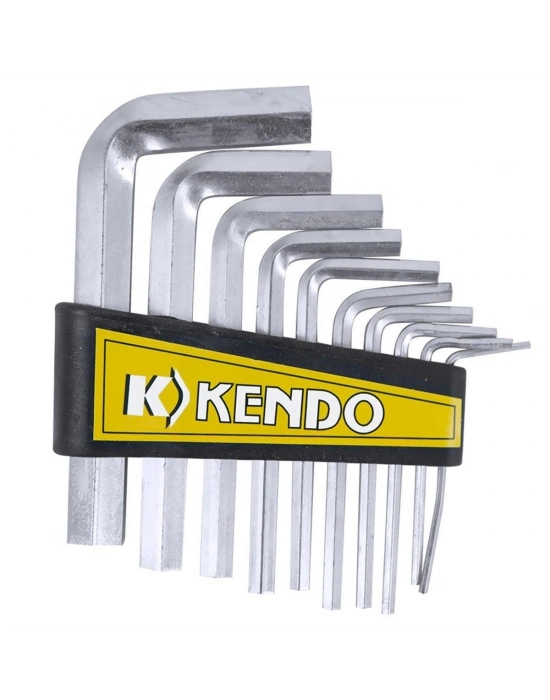 ® 9 Parça Çelik Alyan Seti Kısa Düz Köşe Alyan Anahtar Takımı