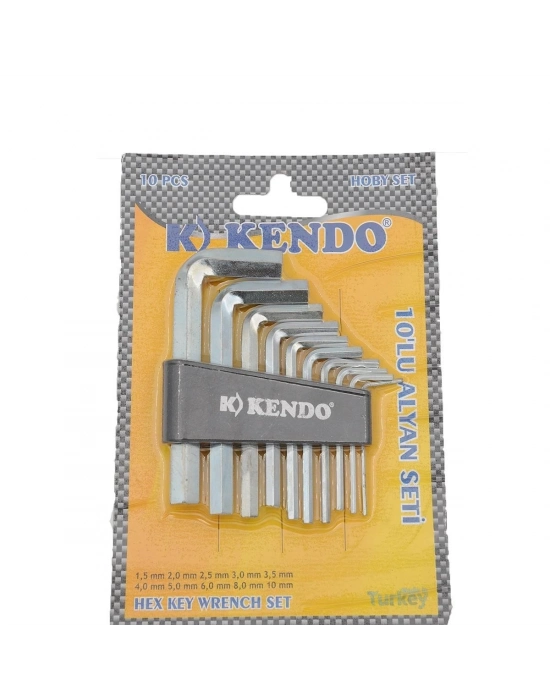 ® 9 Parça Çelik Alyan Seti Kısa Düz Köşe Alyan Anahtar Takımı