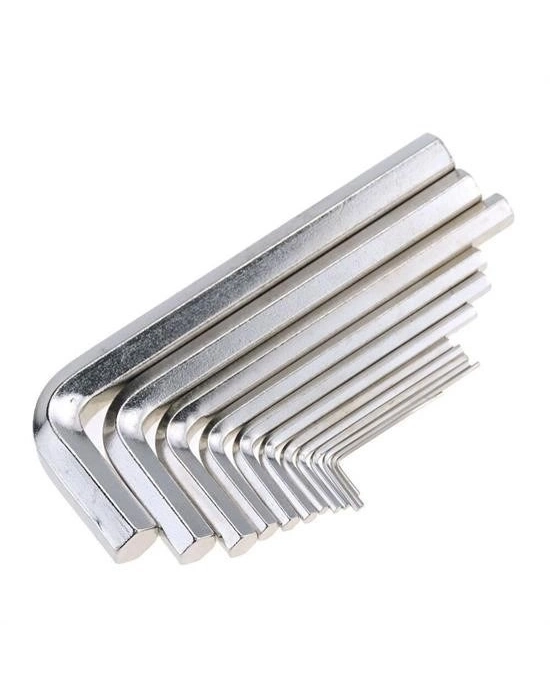 9 Parça Çelik Alyan Seti Kısa Düz Köşe Alyan Anahtar Takımı