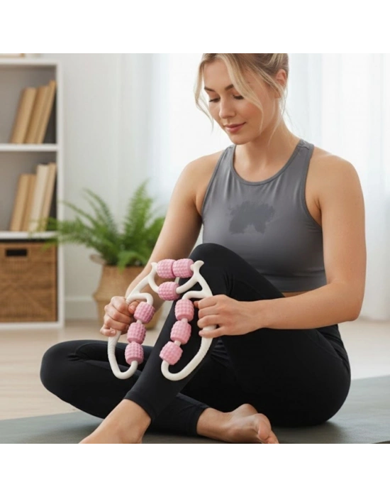 ®  9 Tekerlekli Lenfatik Masaj Roller – Selülit Giderici, Cilt Sıkılaştırıcı, Bacak Kol Sırt Masaj Aleti