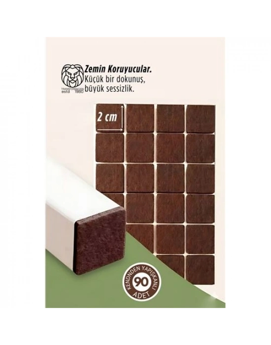 ® 90 Adet Kendinden Yapışkanlı 2x2 cm Premium Zemin Koruyucu Keçe Seti