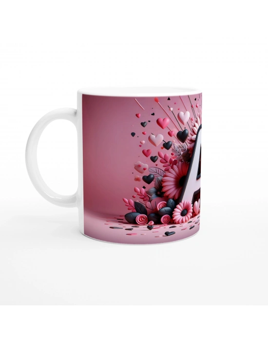 A Harfi Dekoratif Alfabe Temalı Kupa Bardak