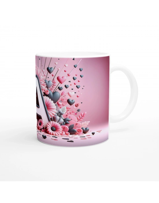 A Harfi Dekoratif Alfabe Temalı Kupa Bardak