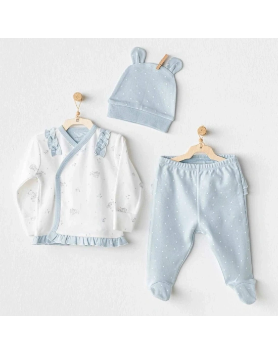 AC25646 Bunny Bear 3Lü Zıbın Set Blue