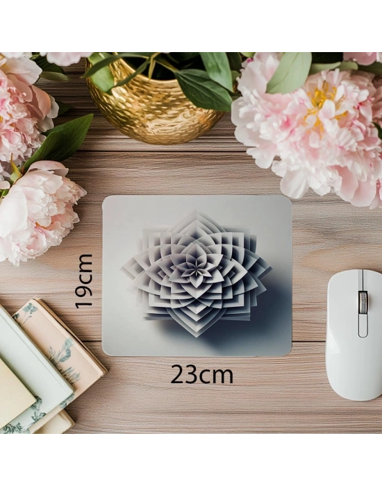 Açık Gri Arka Plan Üzerine Elmas Formu Mouse Pad - 19x23 cm 2 mm Dikdörtgen İthal Baskılı Mouse Pad