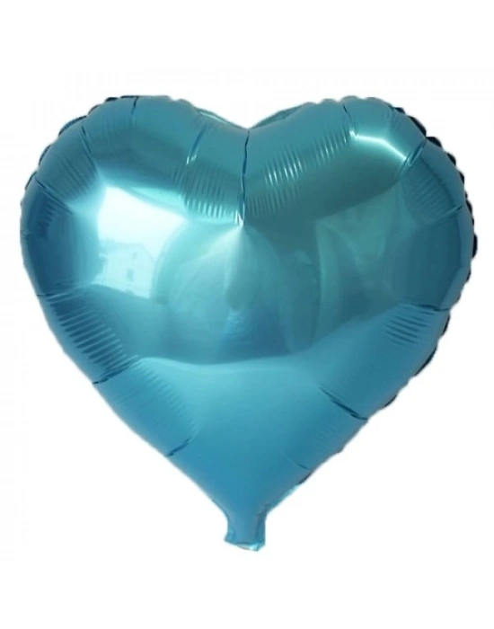 Açık Mavi Kalp Folyo Balon 45 Cm.