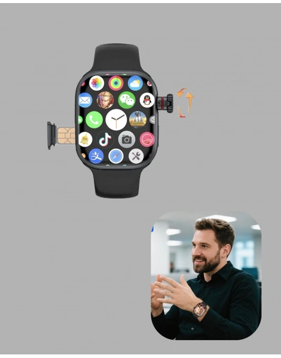 ® Adımsayar ve Nabız Ölçerli SIM Kartlı Akıllı Saat