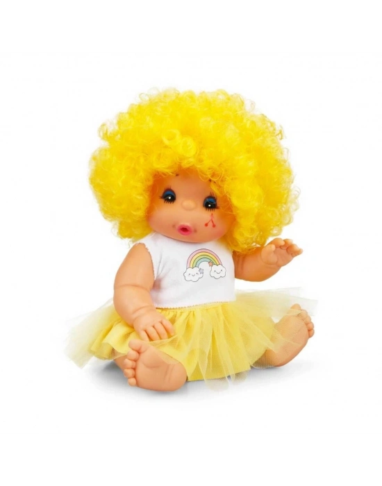 Afro Kıvırcık Renkli Saçlı Bebek