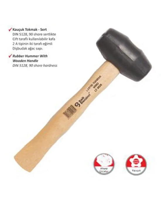 Ağaç Saplı Lastik Tokmak No:60