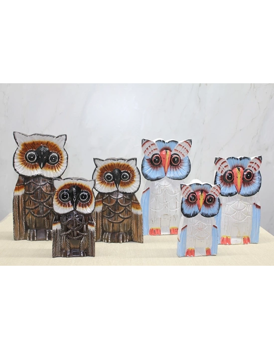 Ahşap 3lü Baykuş Seti 30 cm