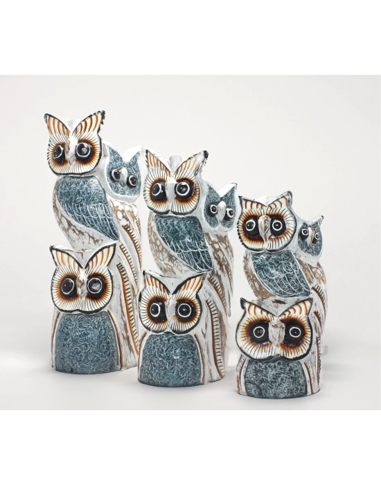 Ahşap 3lü Baykuş Seti 3okas-18