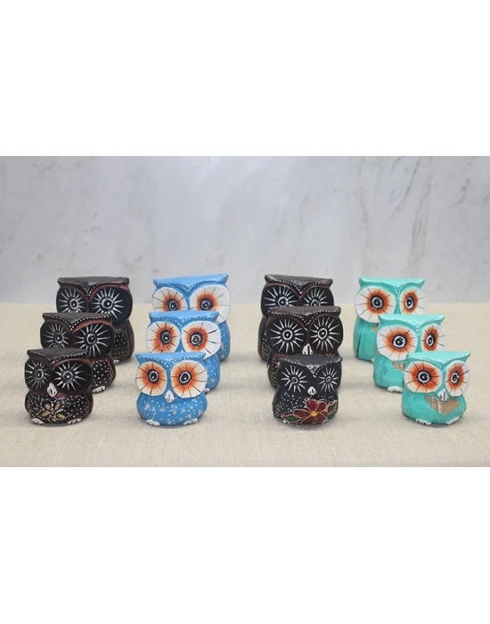 Ahşap 3lü Baykuş Seti 3sutama-10