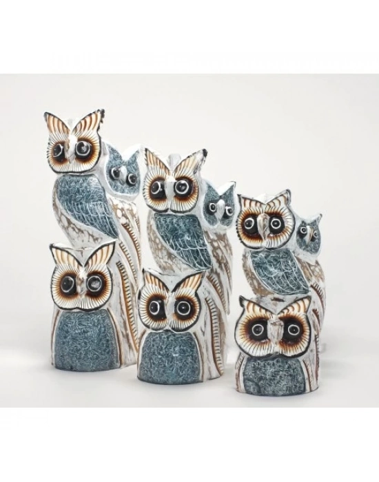 Ahşap 3lü Baykuş Seti Model 6