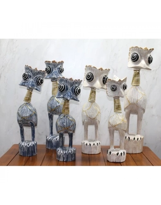 Ahşap 3lü Deve Kuşu Seti 60 Cm