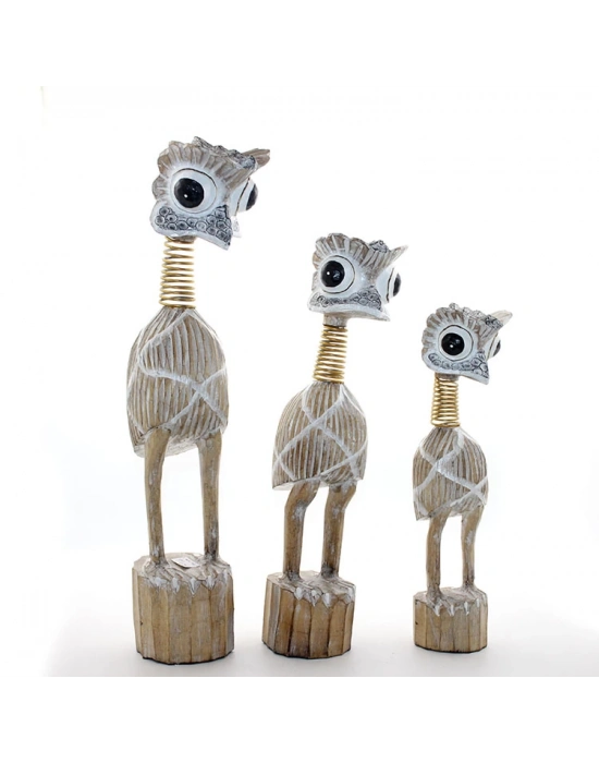 Ahşap 3lü Emu Kuşu Seti