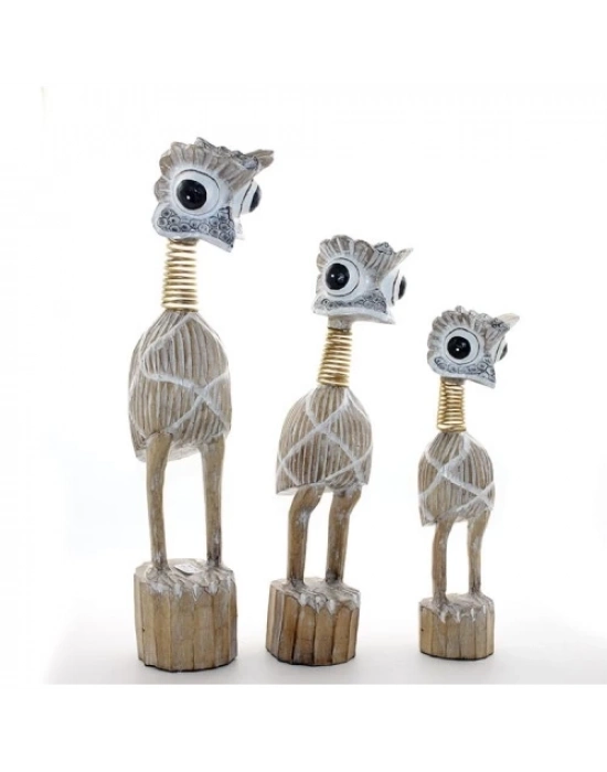 Ahşap 3lü Emu Kuşu Seti