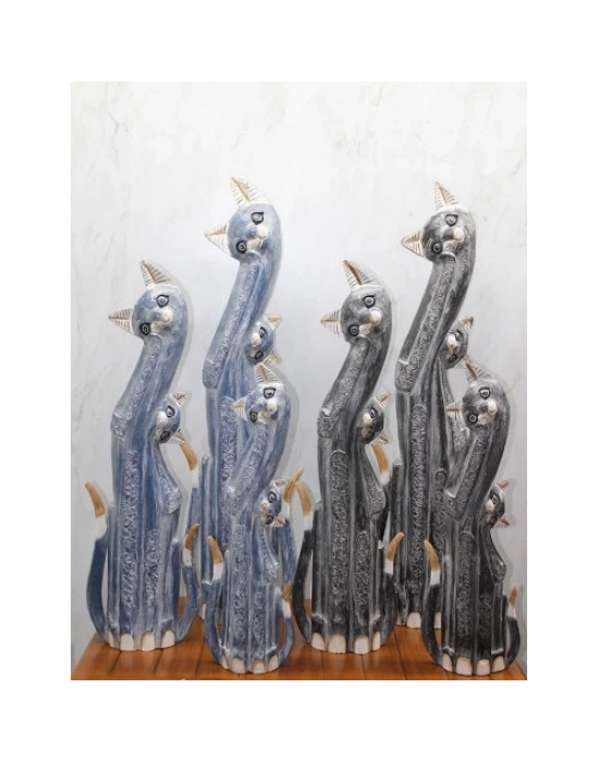 Ahşap 3lü Kedi Seti 1 Metre Model 2