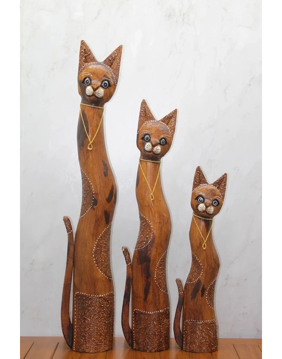 Ahşap 3lü Kedi Seti 1 Metre. Trendy:2