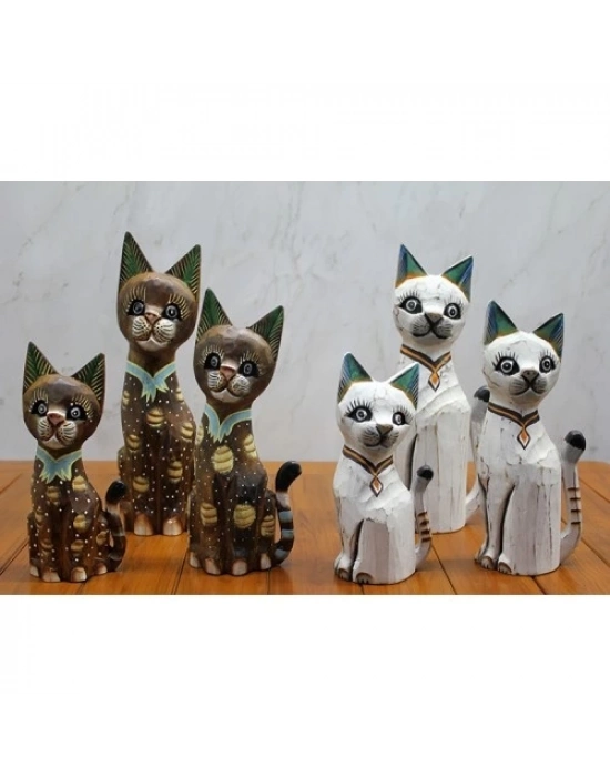 Ahşap 3lü Kedi Seti 30 Cm