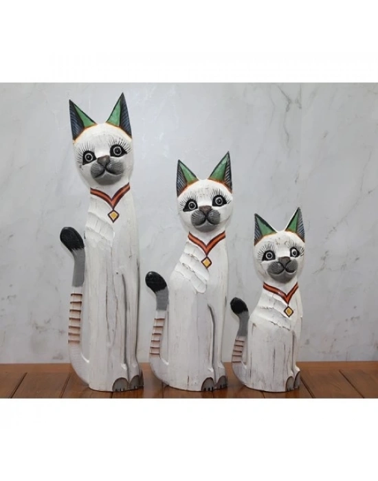 Ahşap 3lü Kedi Seti 50 Cm