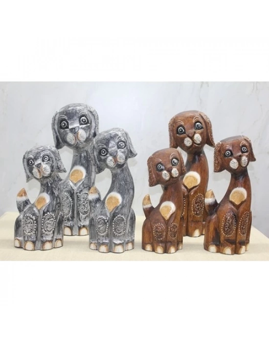 Ahşap 3lü Köpek Seti