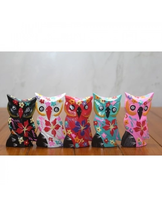 Ahşap 5li Baykuş Seti Model 1