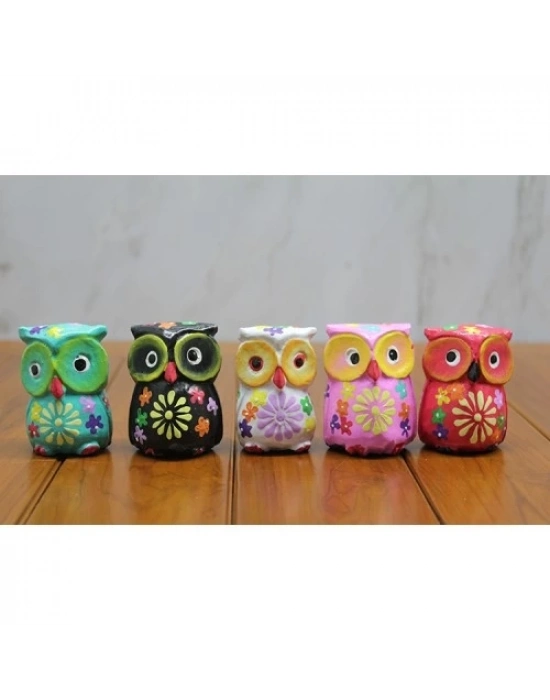 Ahşap 5li Baykuş Seti Model 2