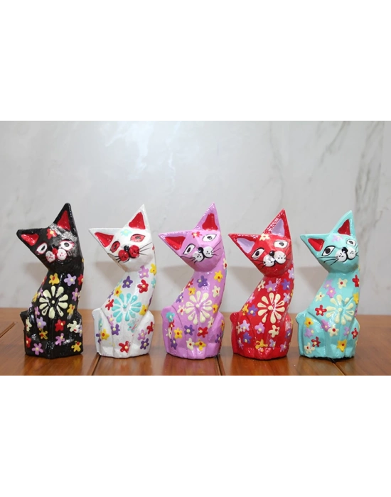 Ahşap 5li Kedi Seti Model 2