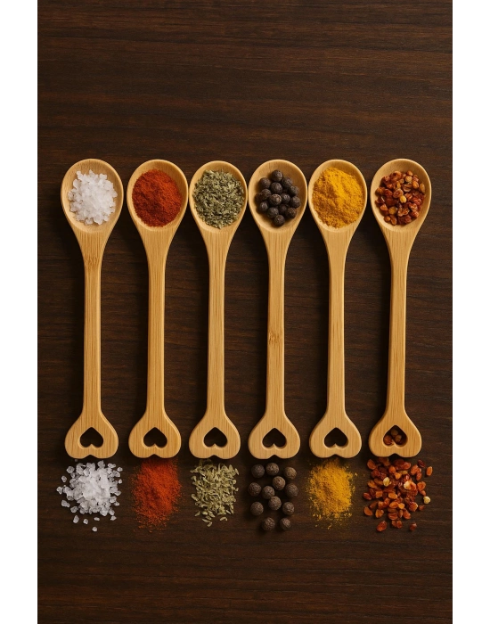 Ahşap Baharat Kaşığı Seti 6’lı 15 cm