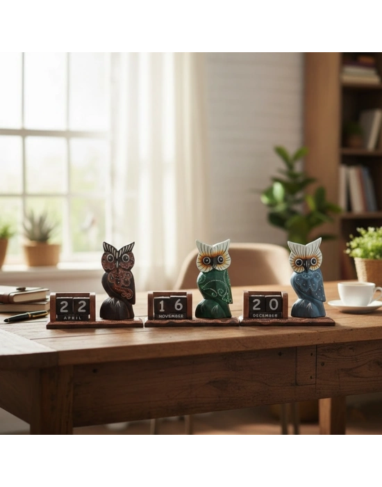 Ahşap Baykuş Takvim  Büyük Boy