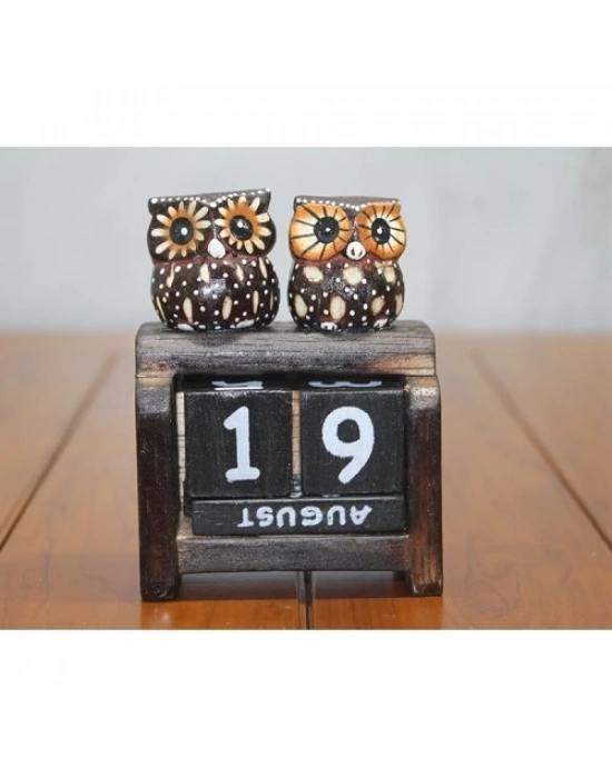 Ahşap Baykuş Takvim Küçük Boy