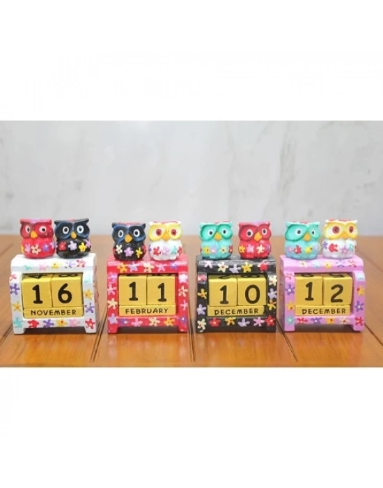 Ahşap Baykuş Takvim Küçük Boy Model 2