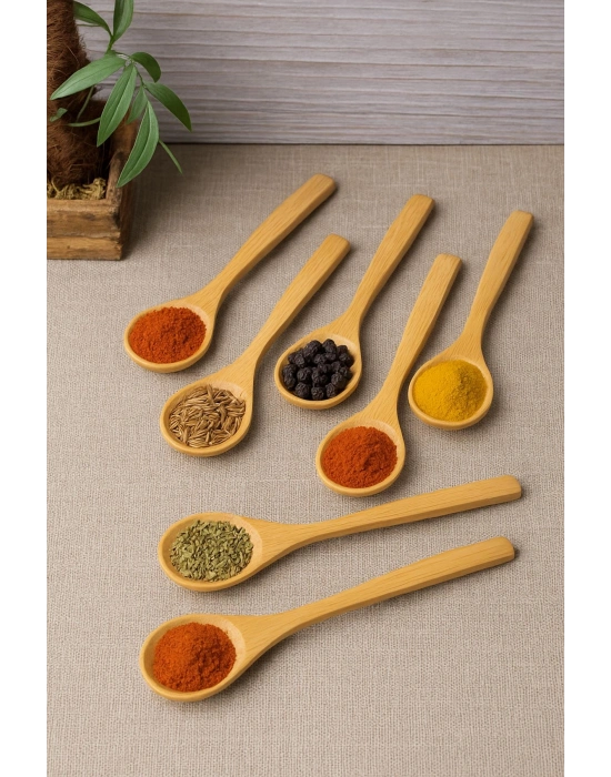 Ahşap Büyük Baharat Kaşığı Seti 6’lı 17 cm