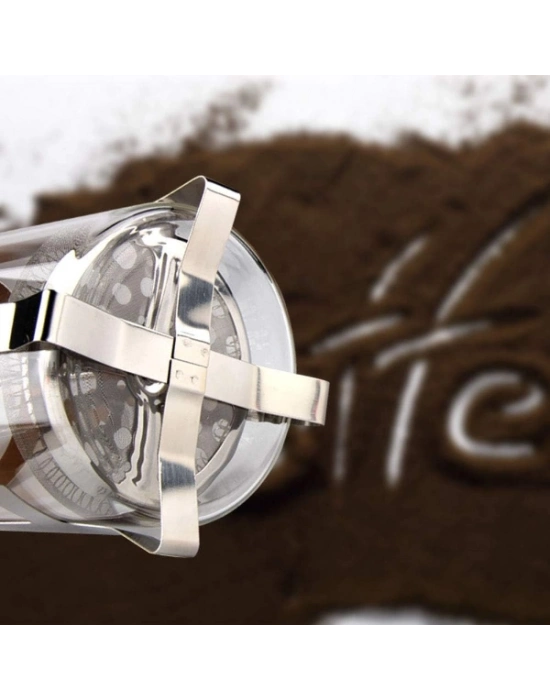 Ahşap Detaylı 350 ml Cam French Press