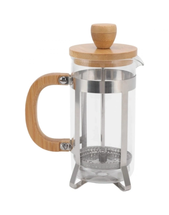 Ahşap Detaylı 600 ml Cam French Press