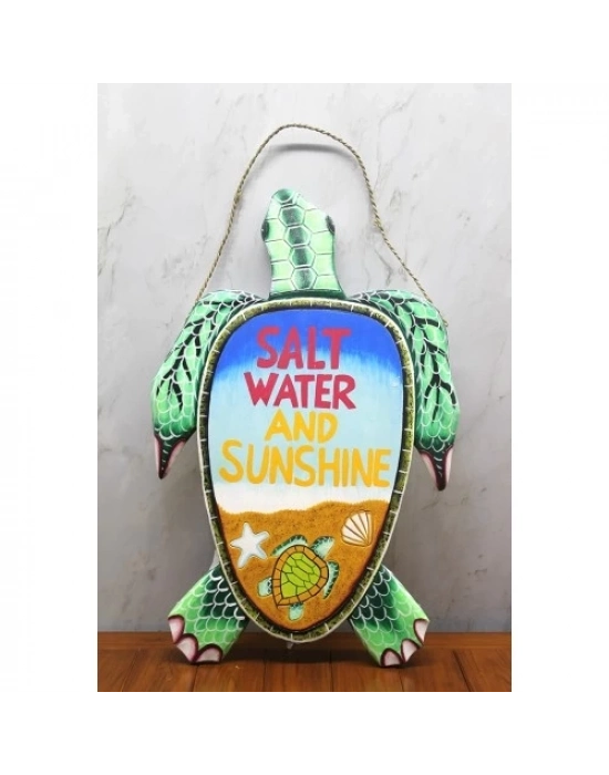 Ahşap Duvara Asmalı Kaplumbağa