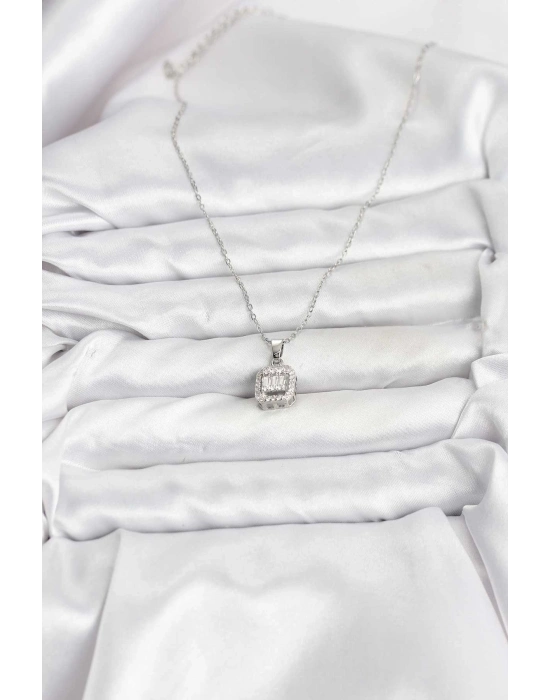 316L Çelik Zincir Gümüş Renk Baget Model Kadın Kolye