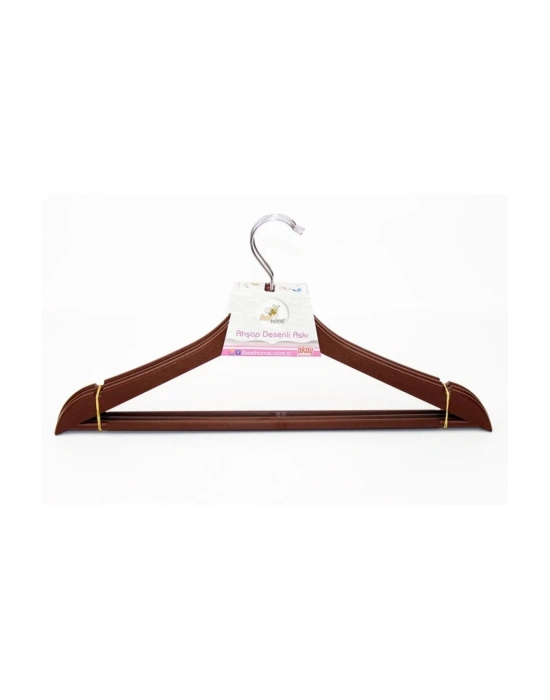 Ahşap Görünümlü Plastik Elbise Askısı 3 Lü Royaleks-AK439