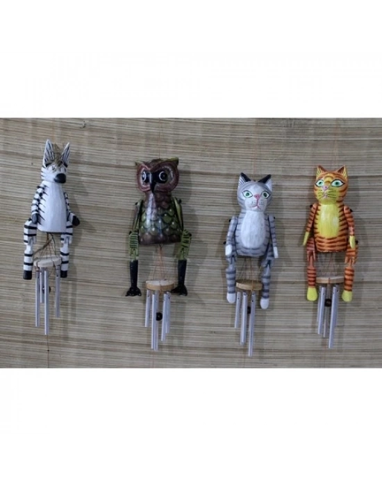 Ahşap Hayvan Figürlü Rüzgar Çanı Model 2