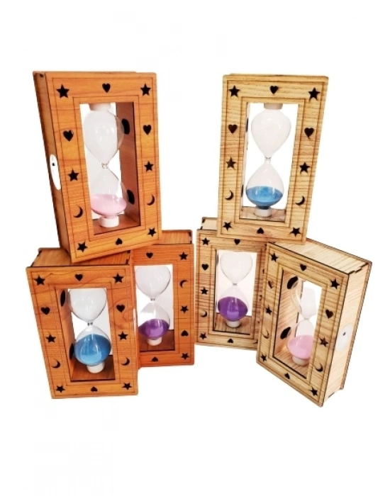 Ahşap Işıklı Kum Saati