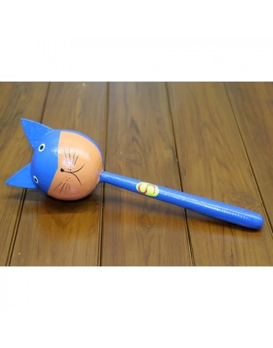 Ahşap Kedili Marakas Tekli Model 2