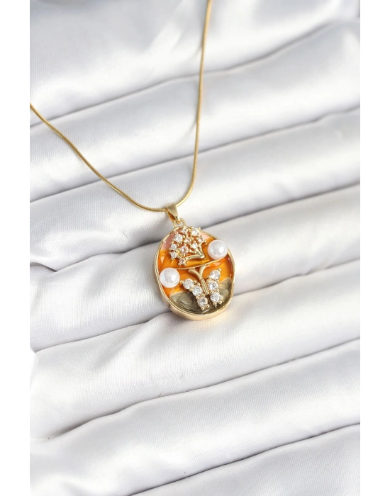 316L Çelik Zincir Kelebek Model Sanatsal Portre Kadın Kolye