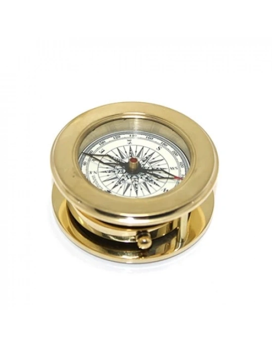 Ahşap Kutulu Pirinç Mercekli Pusula Model 2