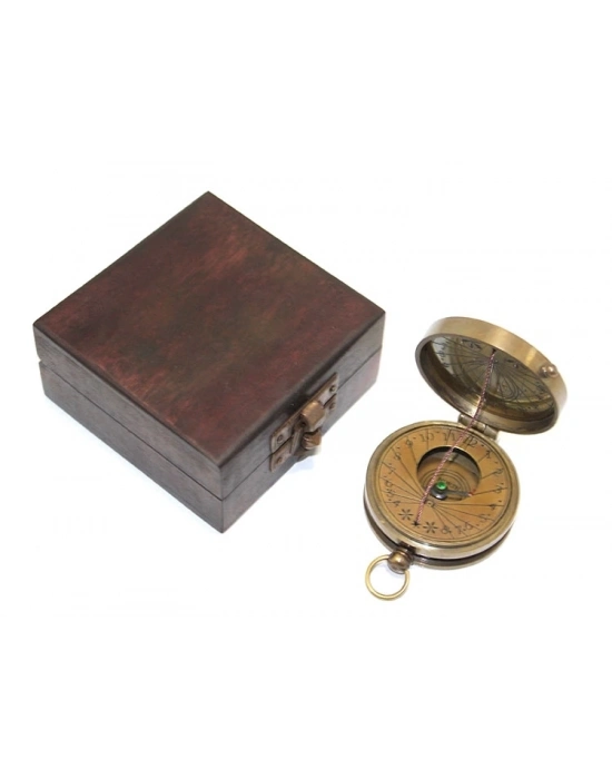 Ahşap Kutulu Pirinç Pusula Ksk123