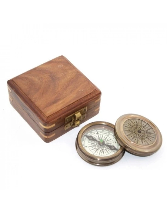 Ahşap Kutulu Pusula Model 1