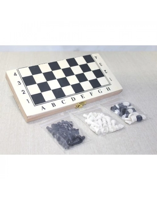 Ahşap Kutulu Satranç Tavla Seti Model 4