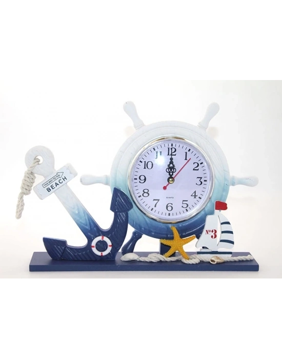 Ahşap Marin Dümenli Saat Alk2454