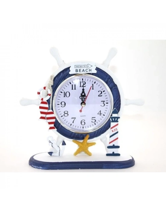 Ahşap Marin Dümenli Saat Model 3